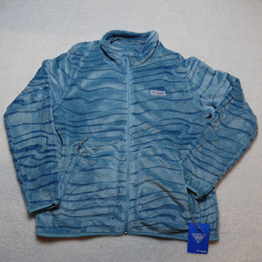 Columbia Slack Water Womens Reversible Carved FZ Fleece XL Blue FL8341-363